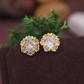 Korean Gold/Silver/ Plated CZ Stud Earring