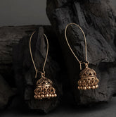 Gold/Silver Plated Long Hook Closure Antique Jhumki Earring