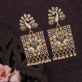 Antique Gold/Silver Plated Casual Hanging Peacock Design Earring