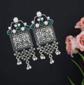 Antique Gold/Silver Plated Design Artwork Hanging Beads Fashion Earring
