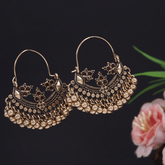 Antique Gold Plated Chand Bali Earring