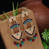 Antique Gold/Silver Plated Tribal Multi Coloured Dangle Earring