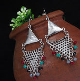 Antique Gold/Silver Plated Tribal Jali Dangle Earring