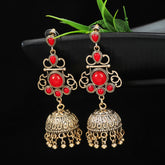 Antique Gold/Silver Plated Dual Coloured Enamel Dangler Earring