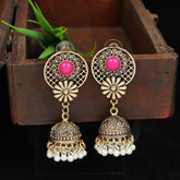 Antique Gold/Silver Plated Dual Coloured Enamel Dangler Earring