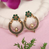Antique Gold/Silver Plated Dual Coloured Enamel Dangler Earring