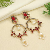 Antique Gold/Silver Plated Dual Coloured Enamel Dangler Earring