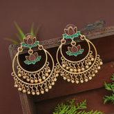 Antique Gold/Silver Plated Dual Coloured Enamel Dangler Earring