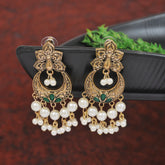 Antique Gold/Silver Plated Dual Coloured Enamel Dangler Earring