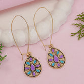 Antique Gold/Silver Plated Dual Coloured Enamel Dangler Earring