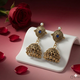 Antique Gold/Silver Plated Dual Coloured Enamel Dangler Earring