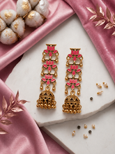 Antique Gold/Silver Plated Dual Coloured Enamel Dangler Earring