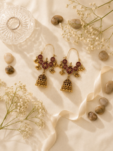 Antique Gold/Silver Plated Dual Coloured Enamel Dangler Earring