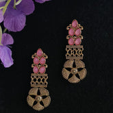 Floral Design Stone Studed Antique Earring