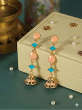 Antique Gold/Silver Plated Dual Coloured Enamel Dangler Earring