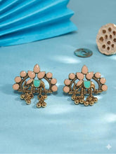 Antique Gold/Silver Plated Dual Coloured Enamel Dangler Earring