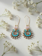 Antique Gold/Silver Plated Dual Coloured Enamel Dangler Earring