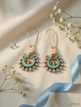 Antique Gold/Silver Plated Dual Coloured Enamel Dangler Earring