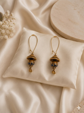 Antique Gold/Silver Plated Dual Coloured Enamel Dangler Earring