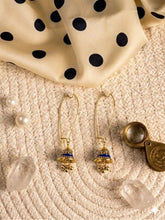 Antique Gold/Silver Plated Dual Coloured Enamel Dangler Earring