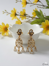 Antique Gold/Silver Plated Dual Coloured Enamel Dangler Earring