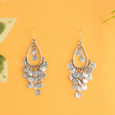 Silver / Gold Plated Tear Drop Shaped With Hanging Charms Drop Earring