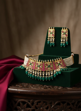 Real PEARL KUNDAN PACHE Necklace Set - Antique Necklace Set