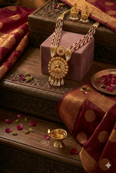 Real PEARL KUNDAN PACHE Necklace Set - Antique Necklace Set