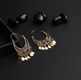 Silver/Gold Plated Designed Artwork With Hanging Charms Chandbali Earring