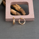 Silver / Gold Plated Wavy Style Open Circle Shaped Hoops Fashion Earring