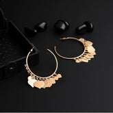 Silver / Gold Plated Open Circle Shaped With Heart Charms Fashion Hoops Earring
