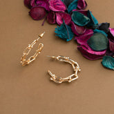 Silver / Gold Plated Open Circle Chain Style Fashion Hoops Earring