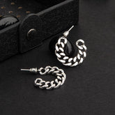 Silver / Gold / Antique Gold Plated Open Round Shaped Chain Linked Style Fashion Hoop Earring