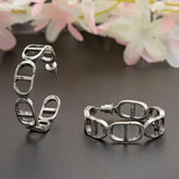 Silver / Gold Plated CD Letter Linked Fashion Hoops Earring