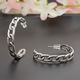 Silver / Gold / Antique Gold Plated Chain Linked Style Fashion Hoops Earring