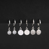 Set of 3 Silver / Gold Plated CZ Fashion Hoops Earring