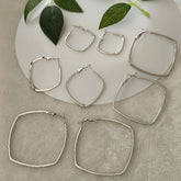 Silver/Rose Gold Plated Fashion Hoops Earrings