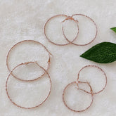 Silver/Rose Gold Plated Fashion Hoops Earrings