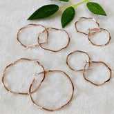 Silver/Rose Gold Plated Hoops Earrings