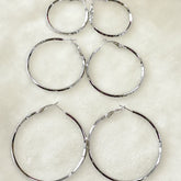 Silver/Rose Gold Plated Hoops Earrings