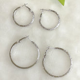 Silver/Rose Gold Plated Hoops Earrings