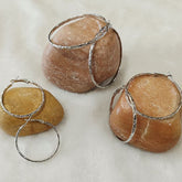 Silver/Rose Gold Plated Hoops Earrings