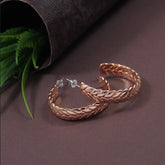 Gold/Rosegold Plated Braid Hoops Earring