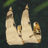 Gold/Silver Plated Geometric Wavy Hoops Earring