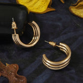 Gold/Silver Plated Three Layered Hoops Earring
