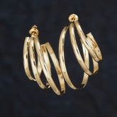 Gold/Silver Plated Ascending Layered Hoops Earring