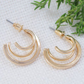Gold/Silver Plated Three Layered Hoops Earring