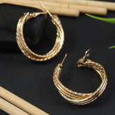 Gold/Silver Plated Twisted Sparkle Hoops Earring