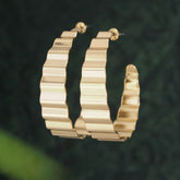 Gold/Silver Plated Wave Design Half Hoops Earring