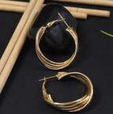 Gold/Silver Plated Shining Twisted Hoops Earring